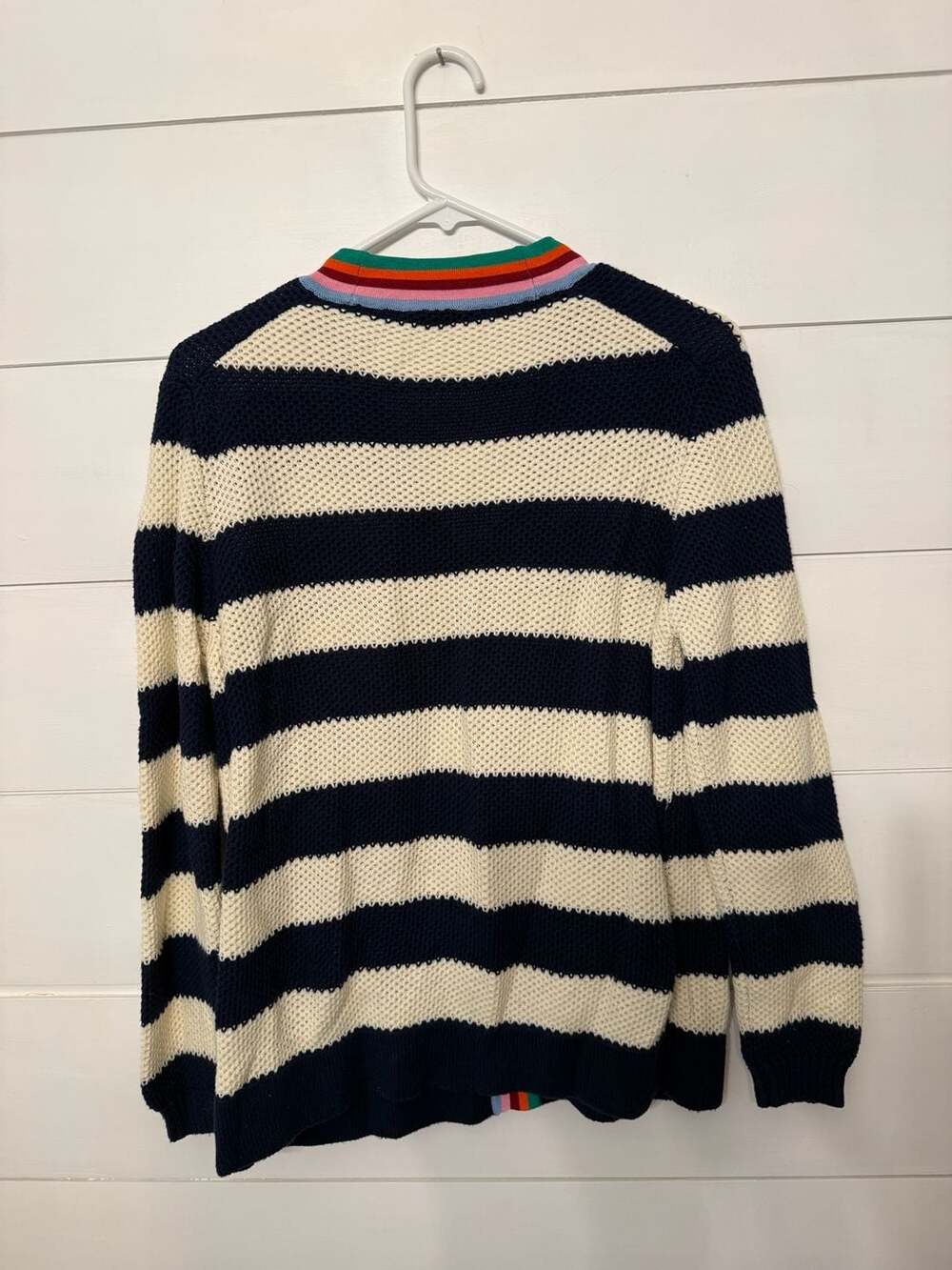 Hudson Gray Striped Button-Front Cardigan Sweater